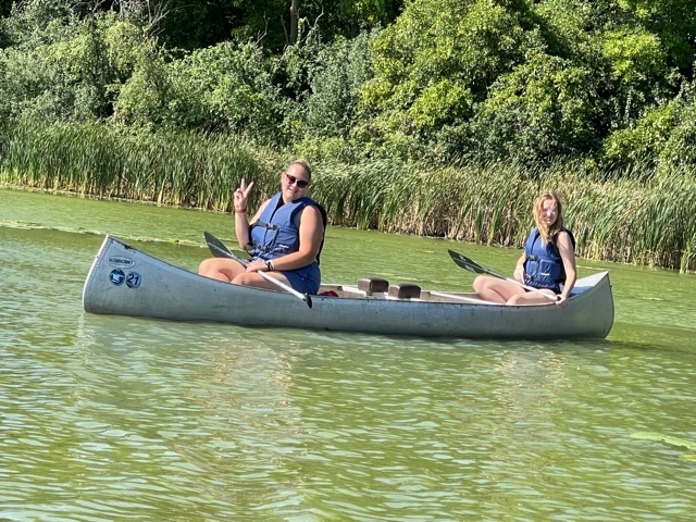 Canoeing on the lake