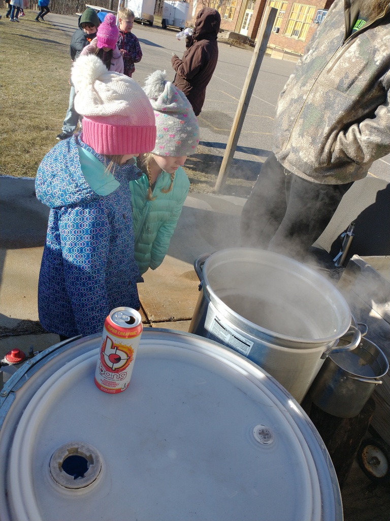 MNCS Elementary students learning how to make pure maple syrup!